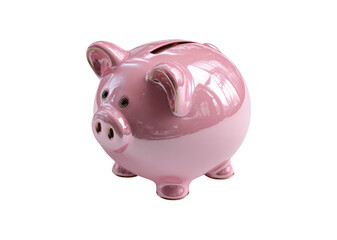 Top View of Isolated Piggy Bank Orb with Smooth Slot on Transparent Background