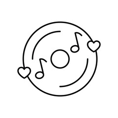 Romantic Song thinline icon , vector, pixel perfect, illustrator file 
