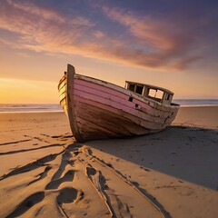 old boat on the beach