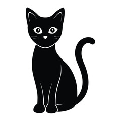 black cat vector icon
