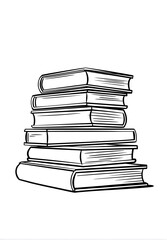 A pile of books coloring page