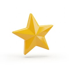 Shining golden star against white background, perfect for awards and success concepts