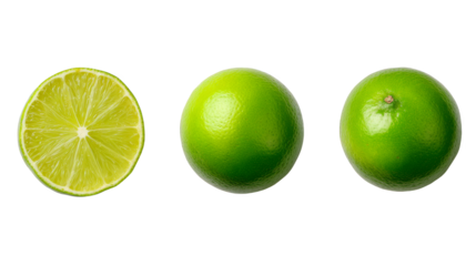 A vibrant still life composition featuring three fresh green limes artfully arranged on a classic red and white plaid patterned tablecloth creating a rustic and colorful display.
