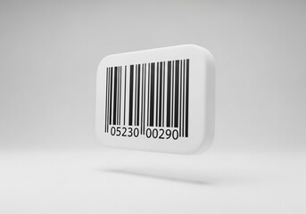 Modern barcode on white surface, perfect for product design and packaging visuals