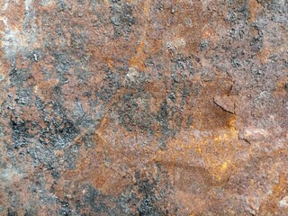 Close-Up of Rusted Metal Surface with Textured Patterns. Detailed close-up of a corroded metal...
