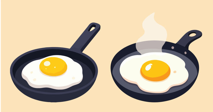 Fried Egg Vector Clipart &ndash; Breakfast Food Illustration