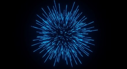 Radiating Blue Light Burst Against a Dark Background