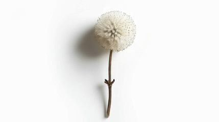 Delicate white flower with intricate details and a unique structure on a simple background for nature-themed projects and presentations