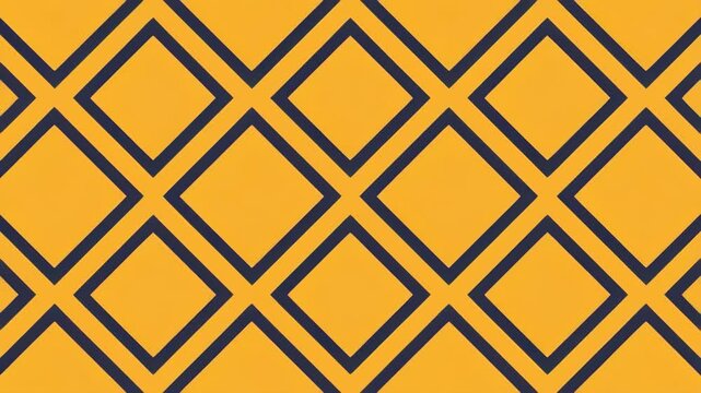 Vibrant seamless pattern with repeating diamond shapes in a geometric style. The design features alternating layers of teal, navy blue, yellow, and turquoise, creating a bold and retro-inspired look. 