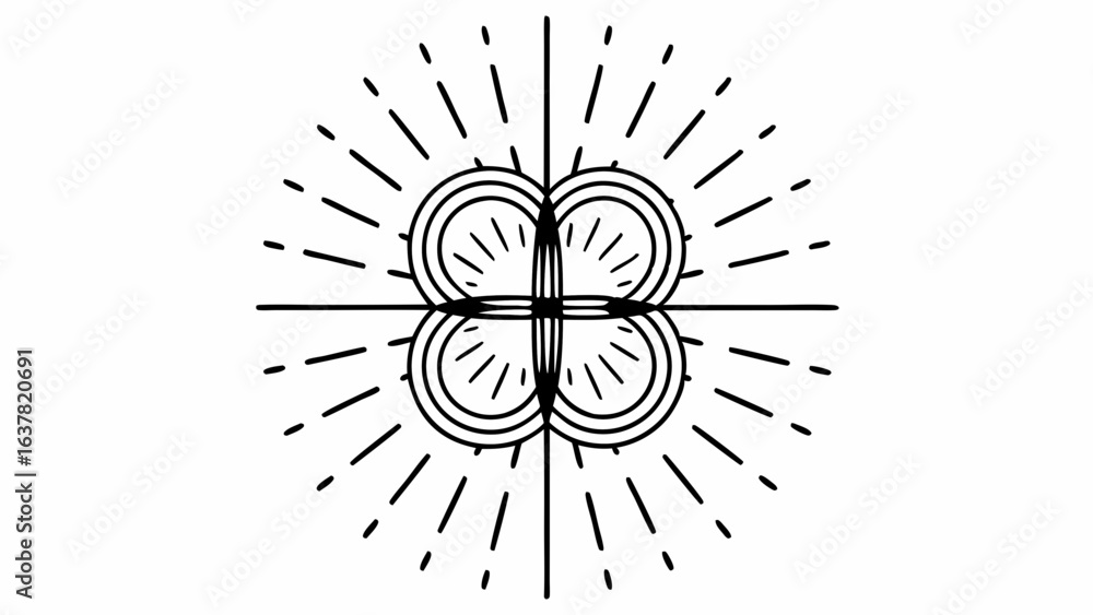 Fototapete vector radiant toroidal energy field with layered patterns and dynamic lines