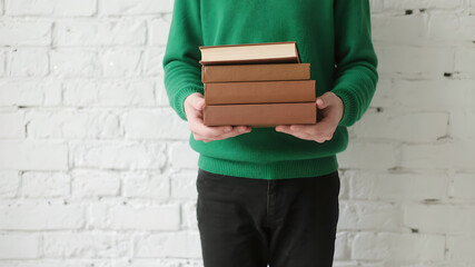 young man with books