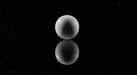 A serene monochrome composition with a geometric sphere and reflection, symbolizing the purity of an Air-Purifying Indoor Plant