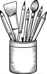 Pencil case coloring page