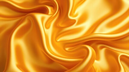 Fototapeta premium Golden satin fabric with delicate folds creates a luxurious and opulent background, perfect for adding a touch of elegance