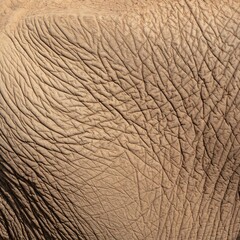 Close-up of textured, wrinkled elephant skin showing a natural pattern of folds and creases