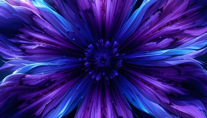 Fototapeta premium Stunning Digital Iris Flower in Purple and Blue