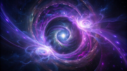 Obraz premium Cosmic Energy Swirl Forming Circular Aura In Deep Space Scene