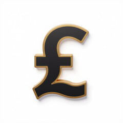 Gold-Framed Black Pound Symbol