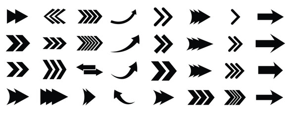 Arrow Solid Icons. Vector Illustration. Design Element. Contains such icons as Direction, Traffic Sign, Navigation, User Interface Design, Flow Chart.