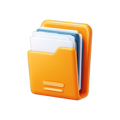 Orange folder icon with stacked documents