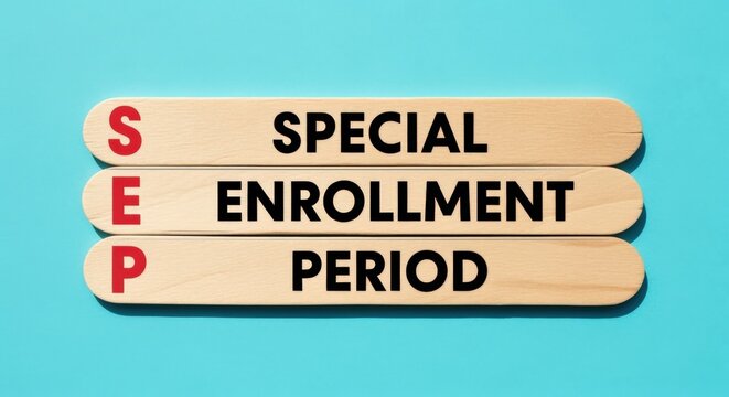 Special Enrollment Period Concept Displayed on Wooden Sticks Against a Bright Blue Background
