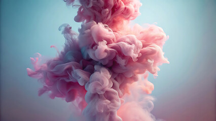 Obraz premium Delicate pink smoke rising in slow motion over soft background