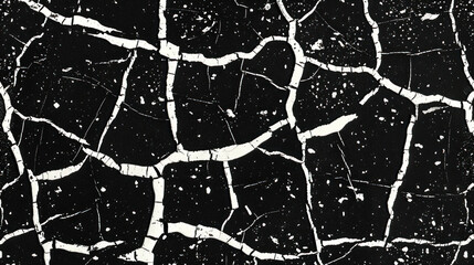 Abstract Black and White Texture with Cracked Surface Patterns for Artistic Backgrounds and Design Projects