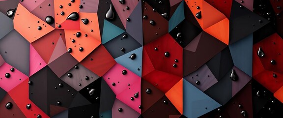 Abstract geometric seamless pattern with black water drop background, ideal for banners, web ads, and abstract backgrounds,  banner,  textile