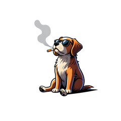 Cool Beagle Pixel Art A Retro Canine Character isolated on transparent background