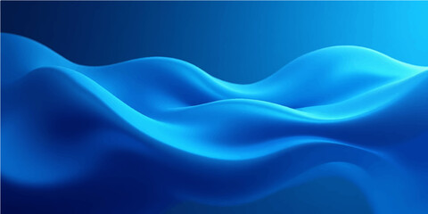 Fototapeta premium Smoothly flowing abstract blue waves and light curves create a soft, silky background texture