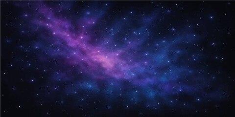 An abstract blue space background with a starry nebula and bright light