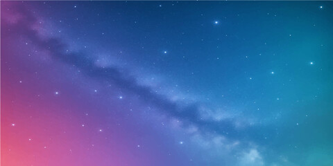 Obraz premium An abstract and bright starfield of blue nebula and a cosmos night sky