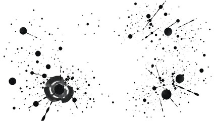 Black Ink Splatter on White Background. Abstract Black Ink Splashes. Ink Splatter Texture.