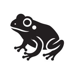 silhouette of a frog with a white background