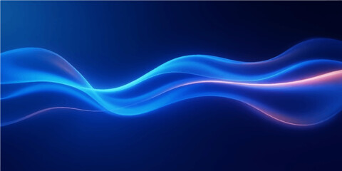 Fototapeta premium Abstract blue wave design with flowing lines and a light, dynamic curve