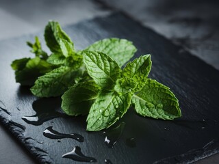 fresh mint leaves