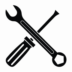 wrench and screwdriver vector