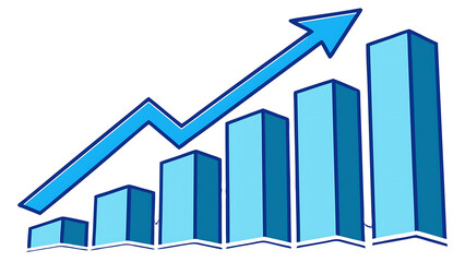 Vector 3d illustration of data bars with shining glow effects on white background