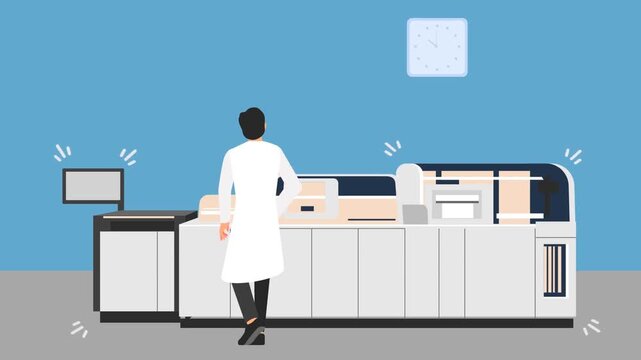 Scientist working in lab with smoking equipment after malfunction