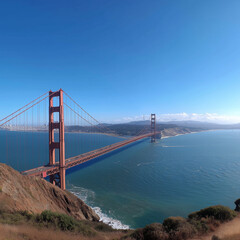 Fototapeta premium san francisco, brücke, frisco, california, golden gate bridge, architektur, bay, golden gate, gold, wasser, gate, orientierungspunkt, uns, ozean, anreisen, aufhängung, meer, himmel, transport, francis