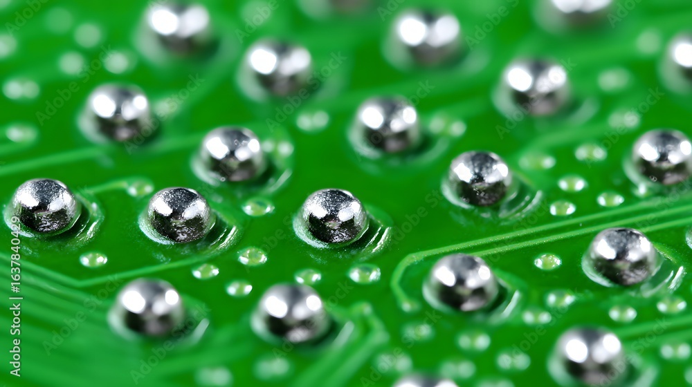 Poster close-up view of circuit board solder points.