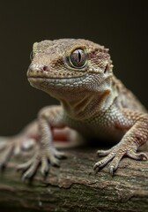 Obraz premium Detailed Portrait of a Gargoyle Gecko Adhering to a Branch