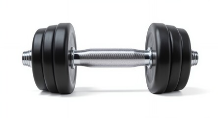 Naklejka premium Premium Black Dumbbell - Durable, Knurled Grip, Home Gym Strength Training