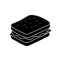 Simple tasty sandwich on transparent background silhouette