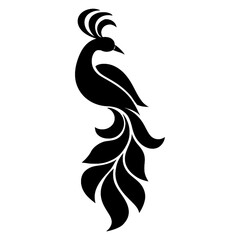 Elegant Black Silhouette Peacock Design-High Quality