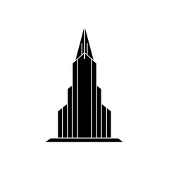Fototapeta premium Building black shape on transparent background silhouette