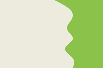 A clean and modern abstract background featuring a smooth, organic wavy line separating vibrant green from a serene off-white space, perfect for contemporary design projects.
