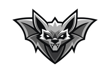 Gray wolf mascot with angry expression shows its fangs and sharp ears in vector