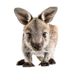 Adorable joey, close-up, studio, neutral background, wildlife postcard