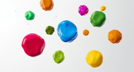 Vibrant Color Drops Abstract Paint Spheres Background